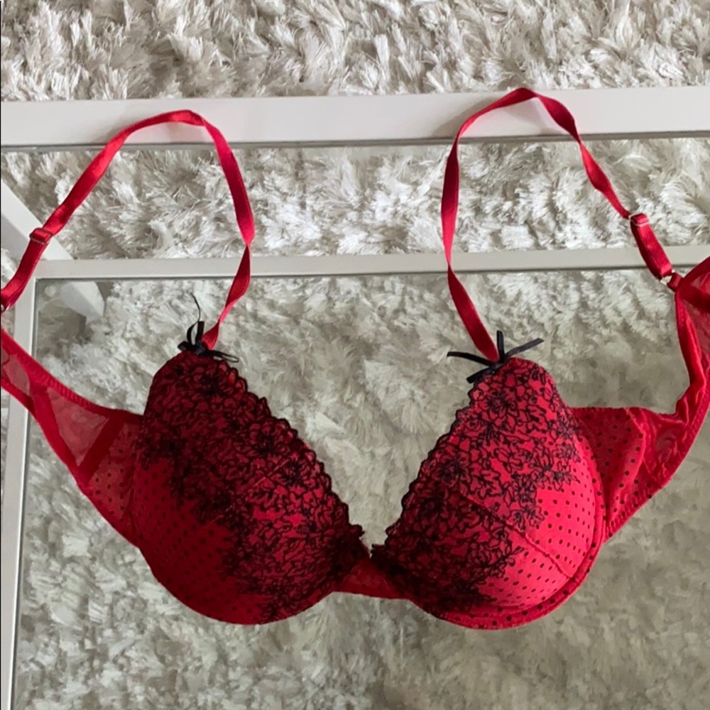 Red & black sexy bra